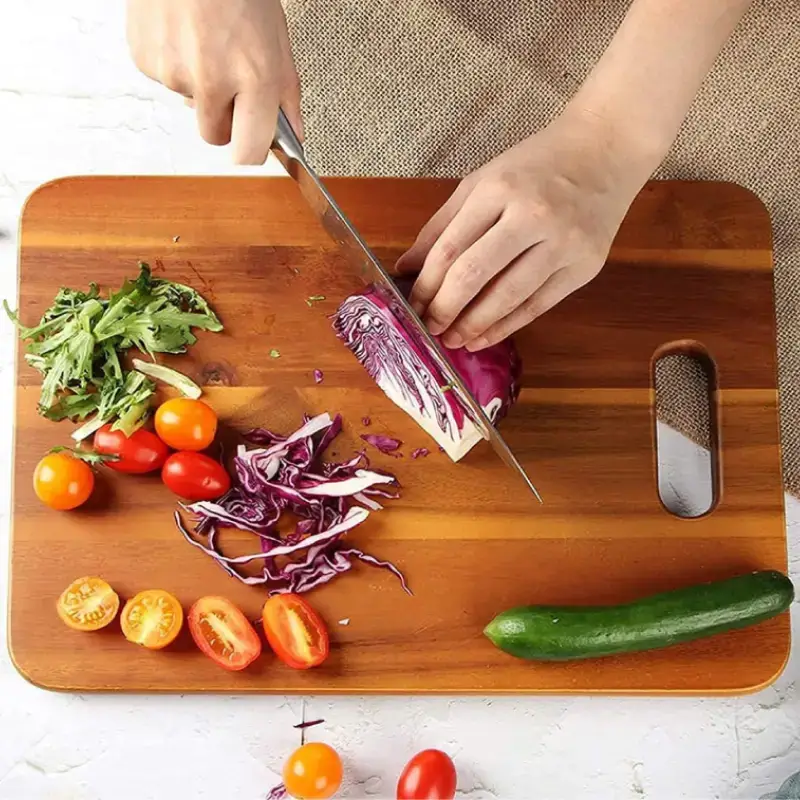 Shopsy Acacia Wood Chopping Board with Handle - Lightweight Kitchen Cutting Board Shopsy Acacia Wood Chopping Board