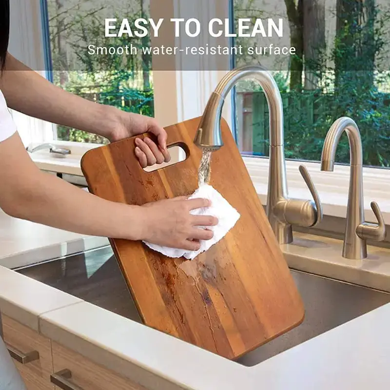 Shopsy Acacia Wood Chopping Board with Handle - Lightweight Kitchen Cutting Board Shopsy Acacia Wood Chopping Board