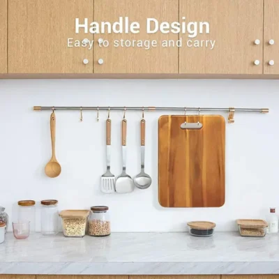 Shopsy Acacia Wood Chopping Board with Handle - Lightweight Kitchen Cutting Board Shopsy Acacia Wood Chopping Board