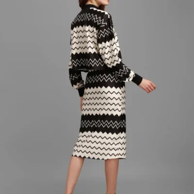 Shopsy Beige & Black Women’s Co-Ords Midi Dress