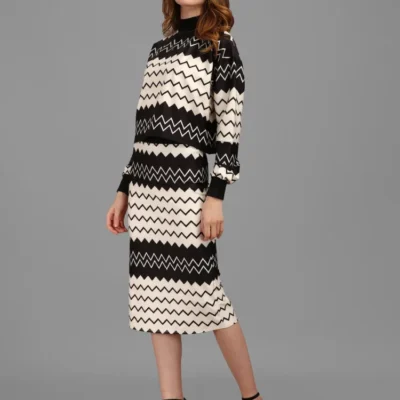 Shopsy Beige & Black Women’s Co-Ords Midi Dress for Women Shopsy Beige & Black Women’s Co-Ords Midi Dress