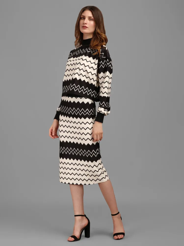 Shopsy Beige & Black Women’s Co-Ords Midi Dress for Women Shopsy Beige & Black Women’s Co-Ords Midi Dress