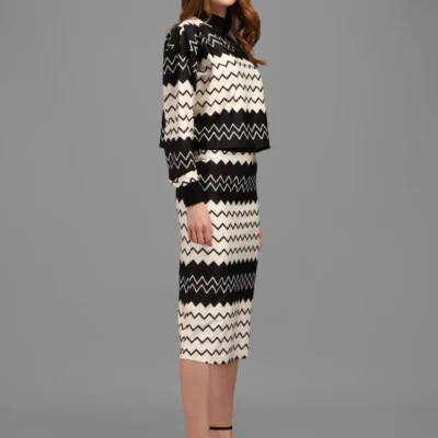 Shopsy Beige & Black Women’s Co-Ords Midi Dress for Women Shopsy Beige & Black Women’s Co-Ords Midi Dress